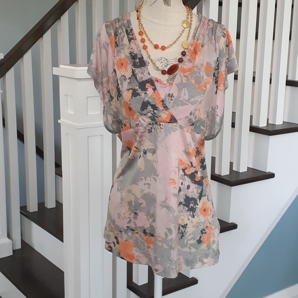 + Banana Republic watercolour double draped top